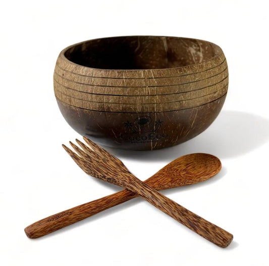 Artisanal Ring Jumbo Coconut Bowl with Spoon | 900ml CocoEco