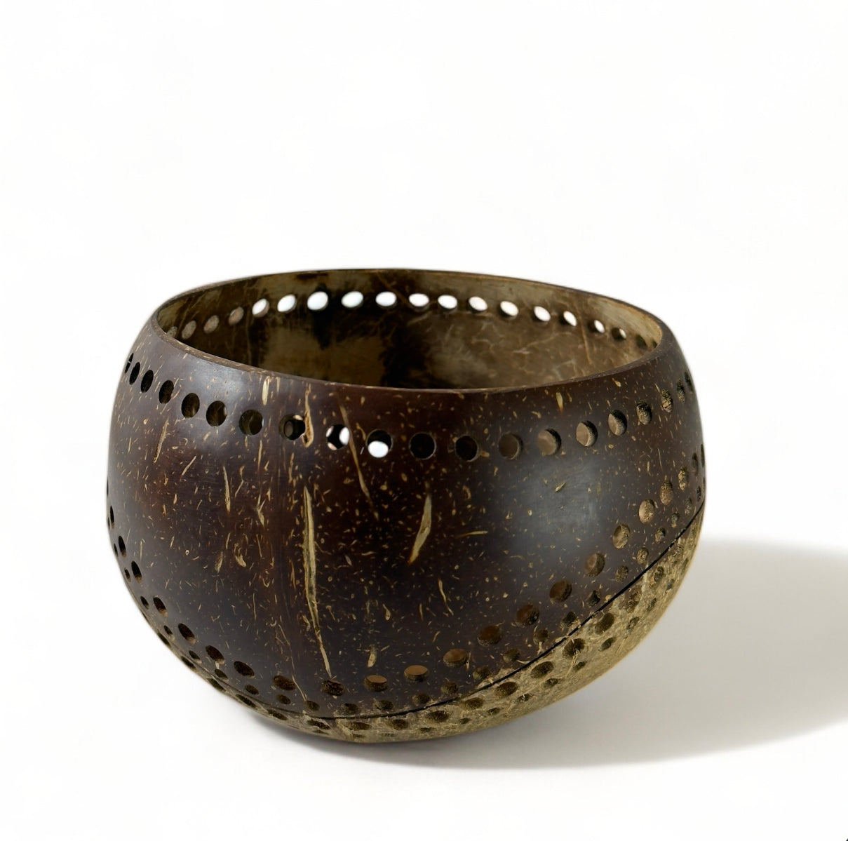 Artisanal  Coconut Shell Candle Holder | Exotic Tealight Lantern