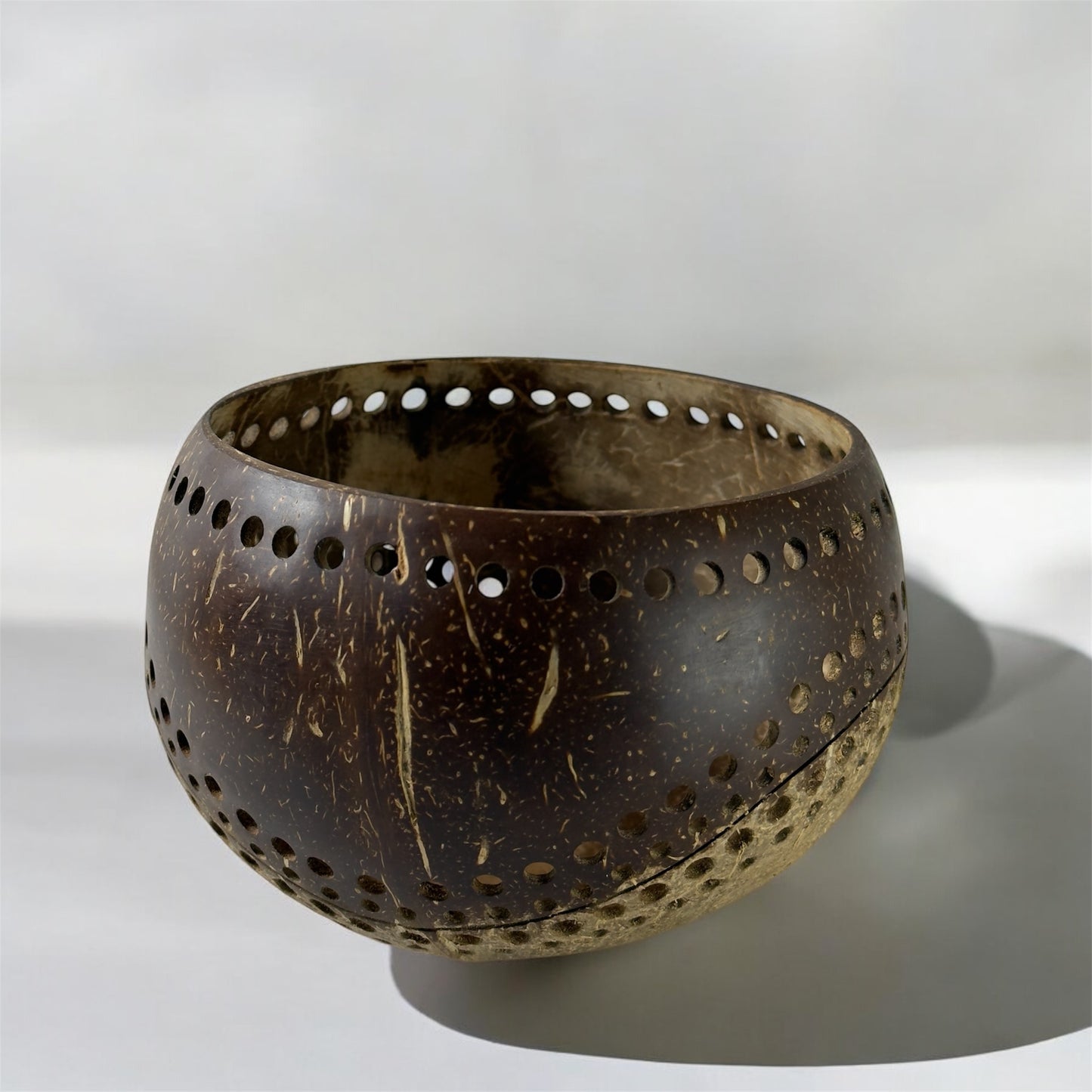 Artisanal  Coconut Shell Candle Holder | Exotic Tealight Lantern