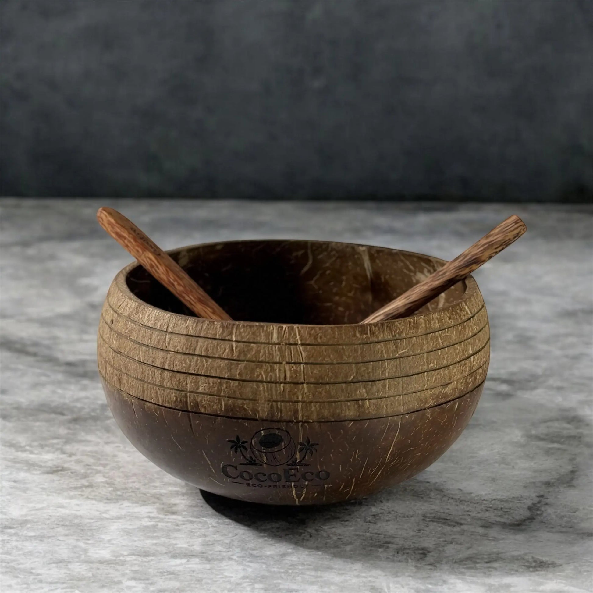 Artisanal Ring Jumbo Coconut Bowl with Spoon | 900ml CocoEco