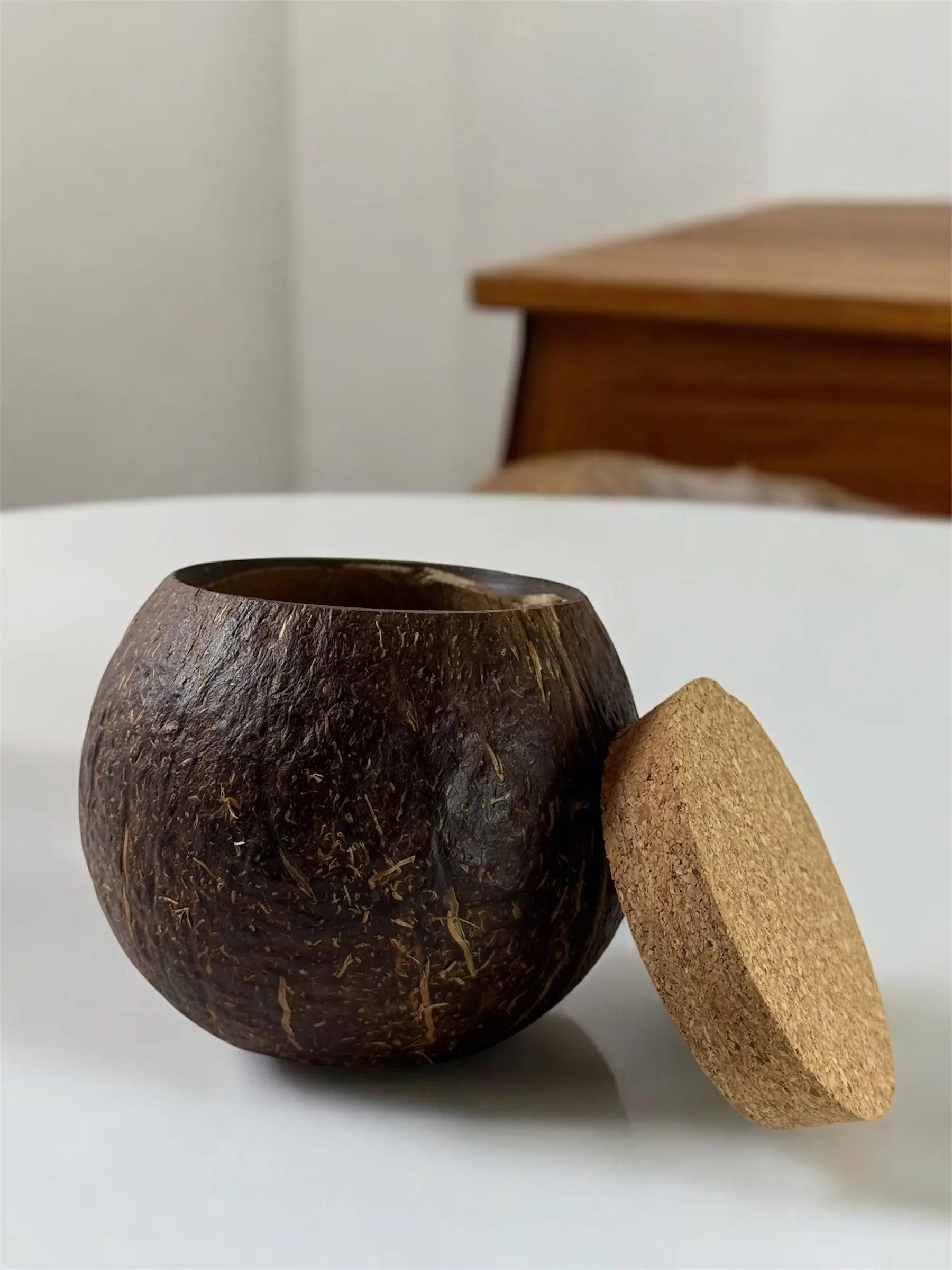 Artisanal Coconut Shell Tight Storage Container with Lid CocoEco